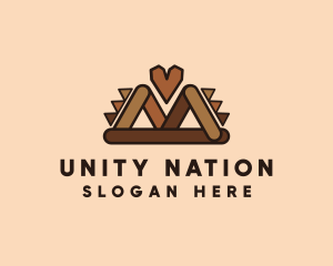 Brown Ethnic Heart logo design