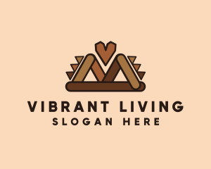 Brown Ethnic Heart logo design