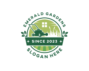 Gardening Grass Lawn Care logo design