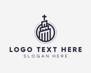 Cathedral - Religious Church Tower logo design