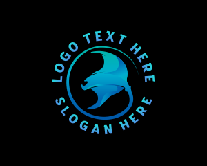 Underwater - Sea Stingray Fish logo design