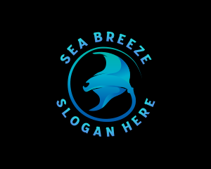 Sea Stingray Fish logo design