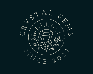 Wreath Crystal Gemstone  logo design