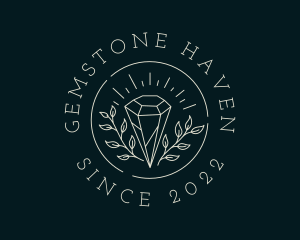 Wreath Crystal Gemstone  logo design