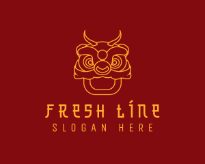 Asian Dragon Line Art logo design