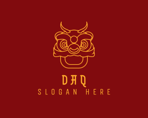 Asian Dragon Line Art logo design