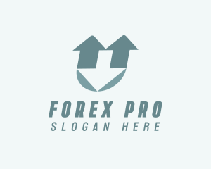 Forex - Letter U Trade Logistics logo design