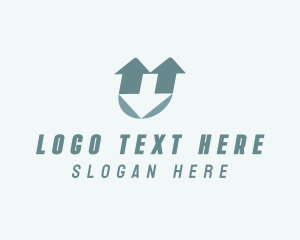 Shipping - Letter U Trade Logistics logo design