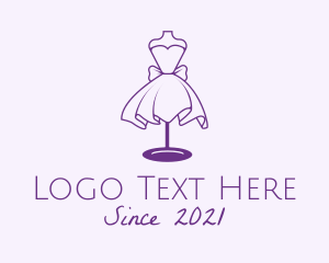 Gown - Minimalist Purple Dress logo design