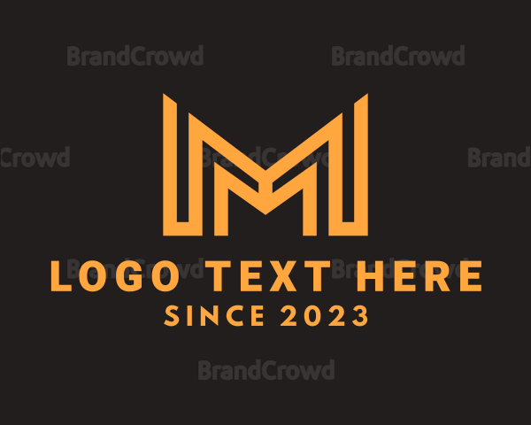 Orange Letter M Building Logo