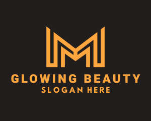 Orange Letter M Building Logo