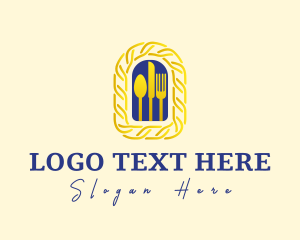 Diner - Gold Chain Cutlery logo design