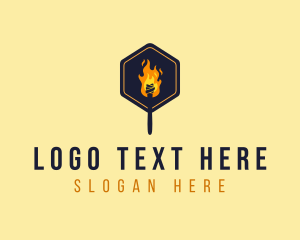 School - Fire Torch Light logo design