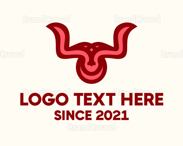 Bull Horns Ornament Logo