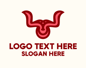 Bull Horns Ornament Logo
