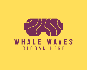 Cyber Wave VR Goggles logo design