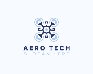 Quadcopter Tech Drone logo design