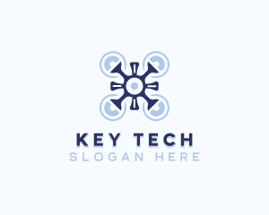 Quadcopter Tech Drone logo design