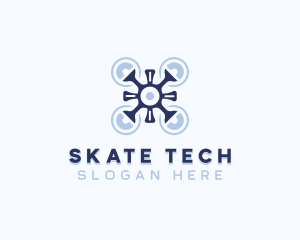 Quadcopter Tech Drone logo design