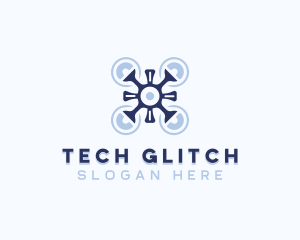 Quadcopter Tech Drone logo design