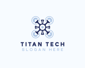 Quadcopter Tech Drone logo design