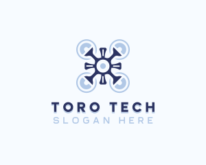 Quadcopter Tech Drone logo design