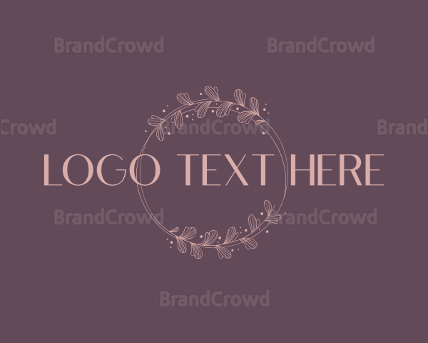 Feminine Floral Wreath Logo