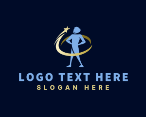 Human Resource - Star Orbit Leadership Man logo design