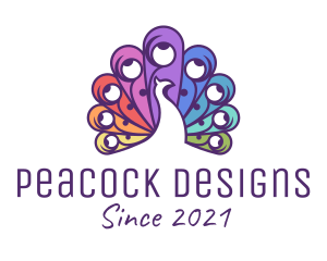 Peacock - Colorful Peacock Bird logo design
