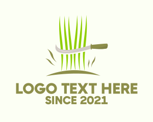 Garden Tool - Sickle Grass Cutter logo design