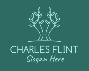 Vegan - Simple Tree Plant logo design