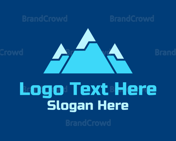 Blue Snowy Mountain Logo