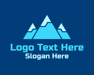 Programming - Blue Snowy Mountain logo design