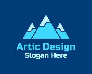 Artic - Blue Snowy Mountain logo design