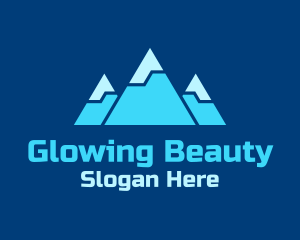 Mountain Range - Blue Snowy Mountain logo design