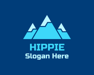 Futuristic - Blue Snowy Mountain logo design