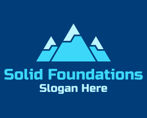 Video Game - Blue Snowy Mountain logo design