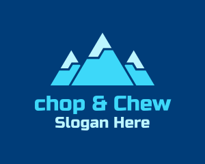 Simple - Blue Snowy Mountain logo design