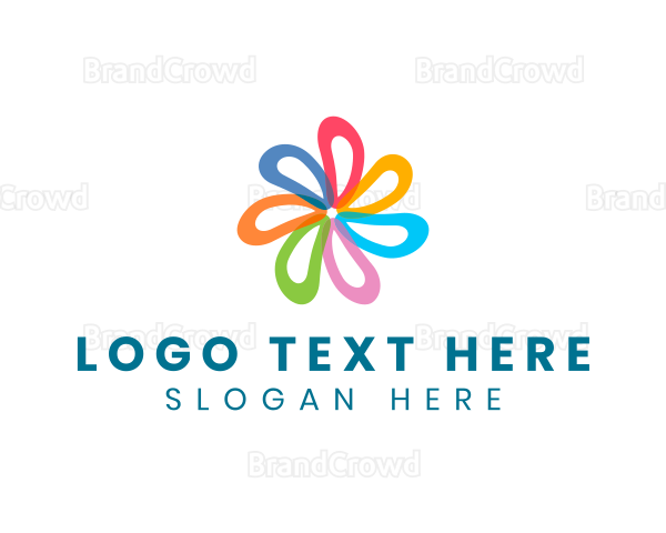 Colorful Multicolor Flower Logo