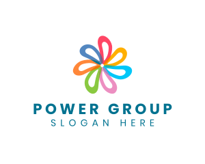 Group - Colorful Multicolor Flower logo design