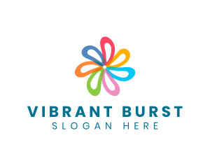 Burst - Colorful Multicolor Flower logo design