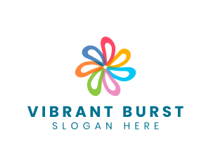 Colorful Multicolor Flower logo design