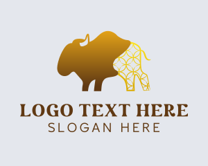 Cattle - Golden Bison Ranch logo design