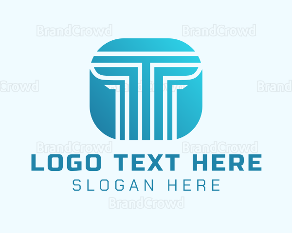 Technology Pillar Letter T Logo