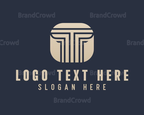 Legal Pillar Letter T Logo