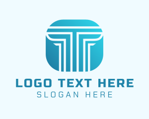 Technology Pillar Letter T Logo