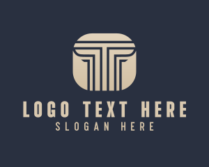 Column - Legal Pillar Letter T logo design