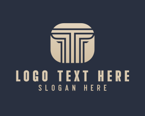 Judicial - Legal Pillar Letter T logo design