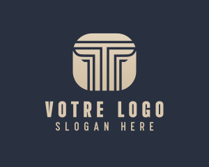 Legal Pillar Letter T Logo