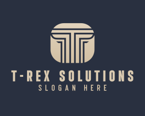 Legal Pillar Letter T logo design